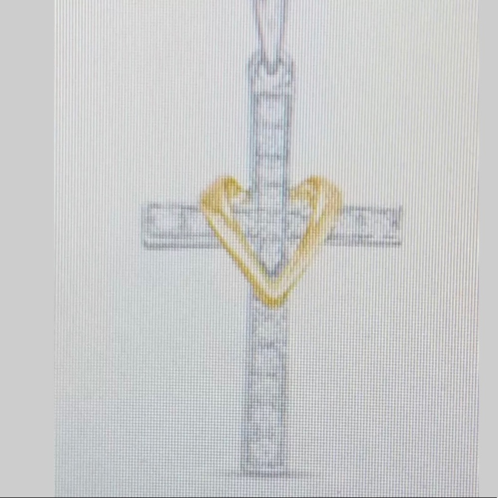 Diamond and Gold Cross pendant and necklace